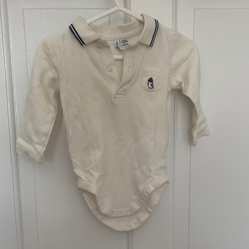 Janie and Jack Cream Polo Bodysuit